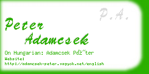 peter adamcsek business card